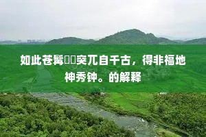 如此苍髯礌磈突兀自千古，得非福地神秀钟。的解释