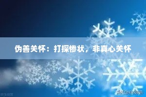 伪善关怀：打探惨状，非真心关怀