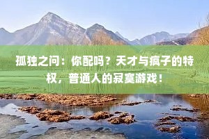 孤独之问：你配吗？天才与疯子的特权，普通人的寂寞游戏！