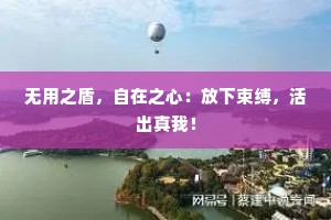 无用之盾，自在之心：放下束缚，活出真我！