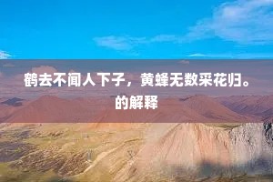 鹤去不闻人下子，黄蜂无数采花归。的解释