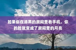 如果你在漆黑的房间里看手机，你的脸就变成了房间里的月亮