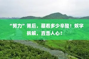 “努力”背后，藏着多少辛酸！奴字拆解，直击人心！