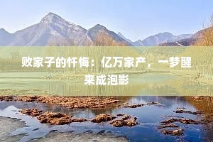 败家子的忏悔：亿万家产，一梦醒来成泡影