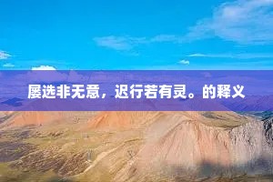 屡选非无意，迟行若有灵。的释义
