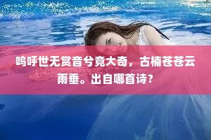 呜呼世无赏音兮竟大奇，古楠苍苍云雨垂。出自哪首诗？