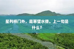星列桥门外，霜寒璧水傍。上一句是什么？
