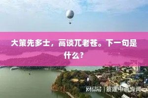 大策先多士，高谈兀老苍。下一句是什么？