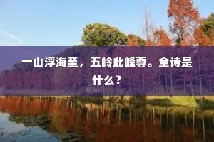 一山浮海至，五岭此峰尊。全诗是什么？