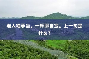 老人袖手坐，一杯聊自宽。上一句是什么？