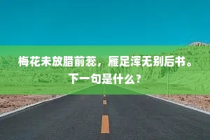 梅花未放腊前蕊，雁足浑无别后书。下一句是什么？