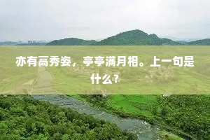 亦有高秀姿，亭亭满月相。上一句是什么？