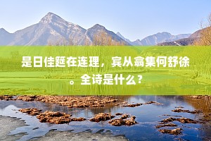 是日佳筵在连理，宾从翕集何舒徐。全诗是什么？
