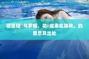 银篦稳篸乌罗帽，花襜宜乘叱拨驹。的意思及出处