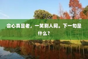 会心真是老，一笑别人间。下一句是什么？