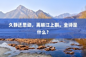 久静还思动，离觞江上斟。全诗是什么？