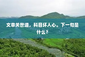 文章关世道，科目坏人心。下一句是什么？