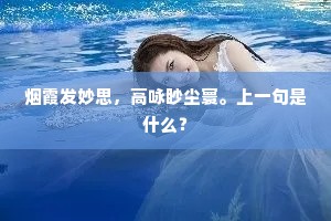 烟霞发妙思，高咏眇尘寰。上一句是什么？