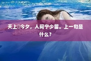 天上秖今夕，人间宁少留。上一句是什么？