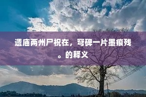 遗庙两州尸祝在，穹碑一片墨痕残。的释义
