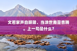 文若家声自朗陵，当涂世裔是曹腾。上一句是什么？