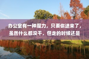 办公室有一种魔力，只要你进来了，虽然什么都没干，但走的时候还是觉得自己辛苦了。