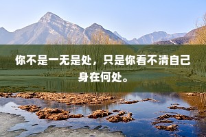 你不是一无是处，只是你看不清自己身在何处。