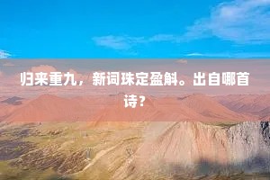 归来重九，新词珠定盈斛。出自哪首诗？