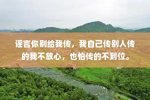 谣言你别给我传，我自己传别人传的我不放心，也怕传的不到位。