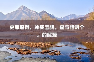 更那堪得，冰姿玉貌，痛与惜则个。的解释