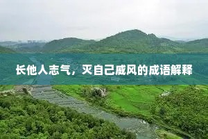 长他人志气，灭自己威风的成语解释