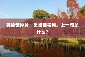 莫添饿殍骨，累累漫松冈。上一句是什么？