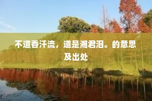 不道香汗流，道是湘君泪。的意思及出处