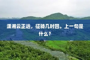 潇湘云正远，征骑几时回。上一句是什么？