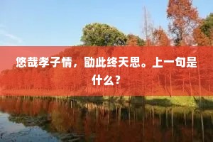悠哉孝子情，勖此终天思。上一句是什么？