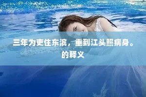 三年为吏住东滨，重到江头照病身。的释义