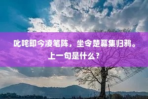 叱咤即今凌笔阵，坐令楚幕集归鸦。上一句是什么？
