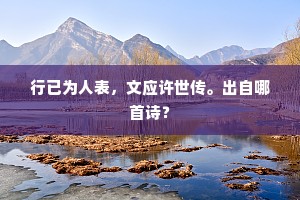 行已为人表，文应许世传。出自哪首诗？