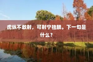 虎纵不敢射，可射宁独麟。下一句是什么？