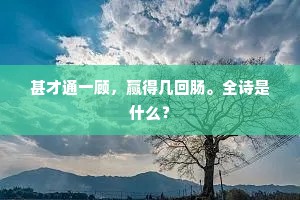 甚才通一顾，赢得几回肠。全诗是什么？