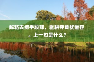 解粘去缚手段辣，驱耕夺食犹雍容。上一句是什么？