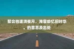 聚会独逢清夜月，淹留却忆旧时华。的意思及出处