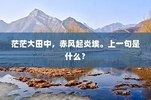 茫茫大田中，赤风起炎埃。上一句是什么？