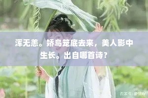 浑无恙。娇鸟笼底去来，美人影中生长。出自哪首诗？