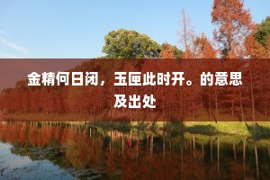 金精何日闭，玉匣此时开。的意思及出处