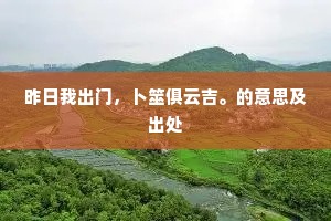 昨日我出门，卜筮俱云吉。的意思及出处