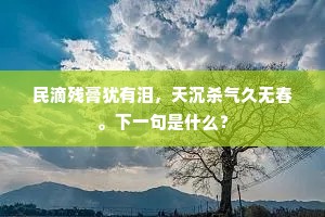 民滴残膏犹有泪，天沉杀气久无春。下一句是什么？