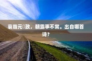 哀哉元祐政，朝露事不常。出自哪首诗？