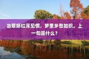 冶翠娇红浑见惯，梦里乡愁如织。上一句是什么？
