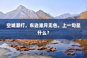 空城潮打，东边淮月无色。上一句是什么？